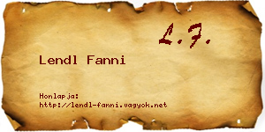 Lendl Fanni névjegykártya
